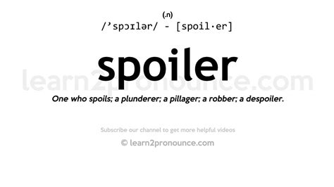 SPOILER Meaning in Tagalog .
